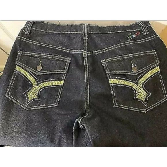 Jinzu Denim Mens Size 38 X 32 Sword Pockets Embroidered Baggy Loose Hip Hop Blue - Picture 1 of 7